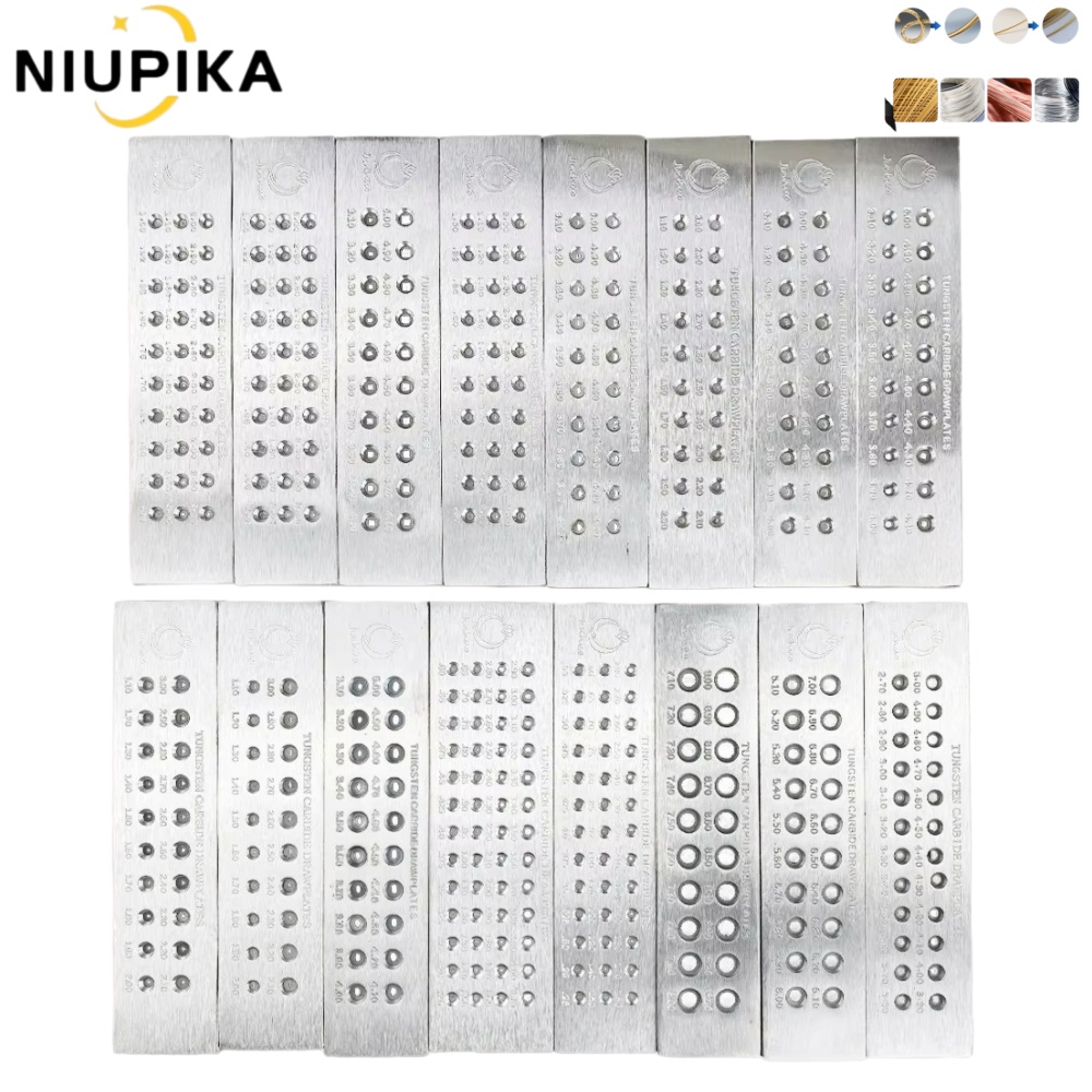 Jewelry Making Drawing - แผ่นรูดลวดทังสเตนคาร์ไบด์ทรงสี่เหลี่ยมผืนผ้า ยี่ห้อ Niupika ทนทานต่อการสึกหรอ อุปกรณ์มืออาชีพทำเครื่องประดับ เหมาะรูดลวดทอง