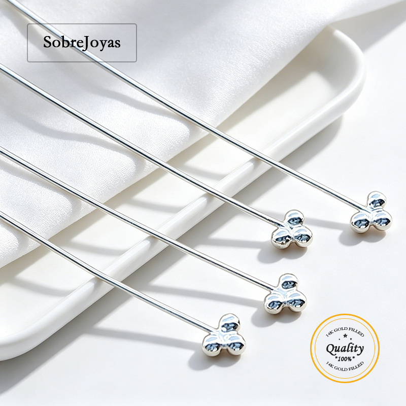 Jewelry Making Head Pins - เข็มหัวบอล 3 หัว ทำจากเงินแท้ 925 ประดับมุก