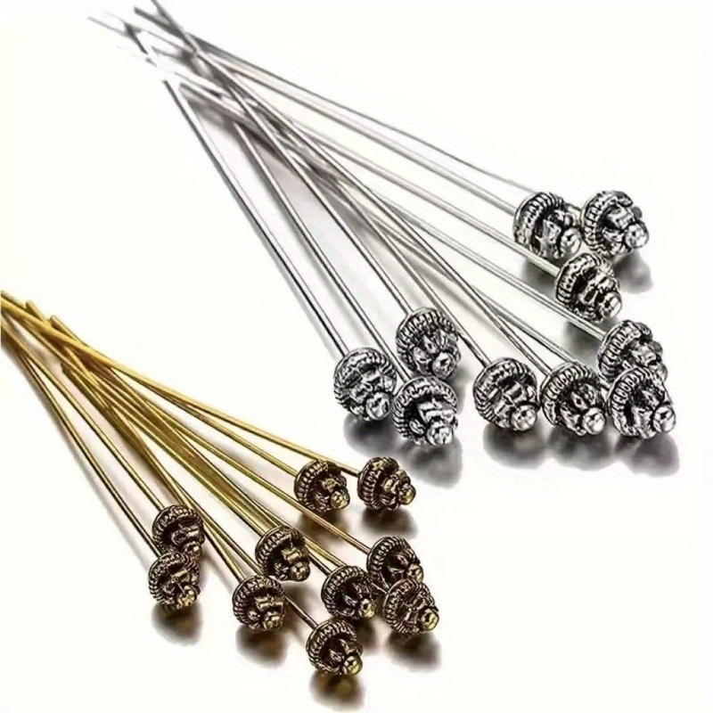Jewelry Making Head Pins - 10 ชิ้น 55 มม./2.17 นิ้ว เข็มหัวแหลมสำหรับทำเครื่องประดับ