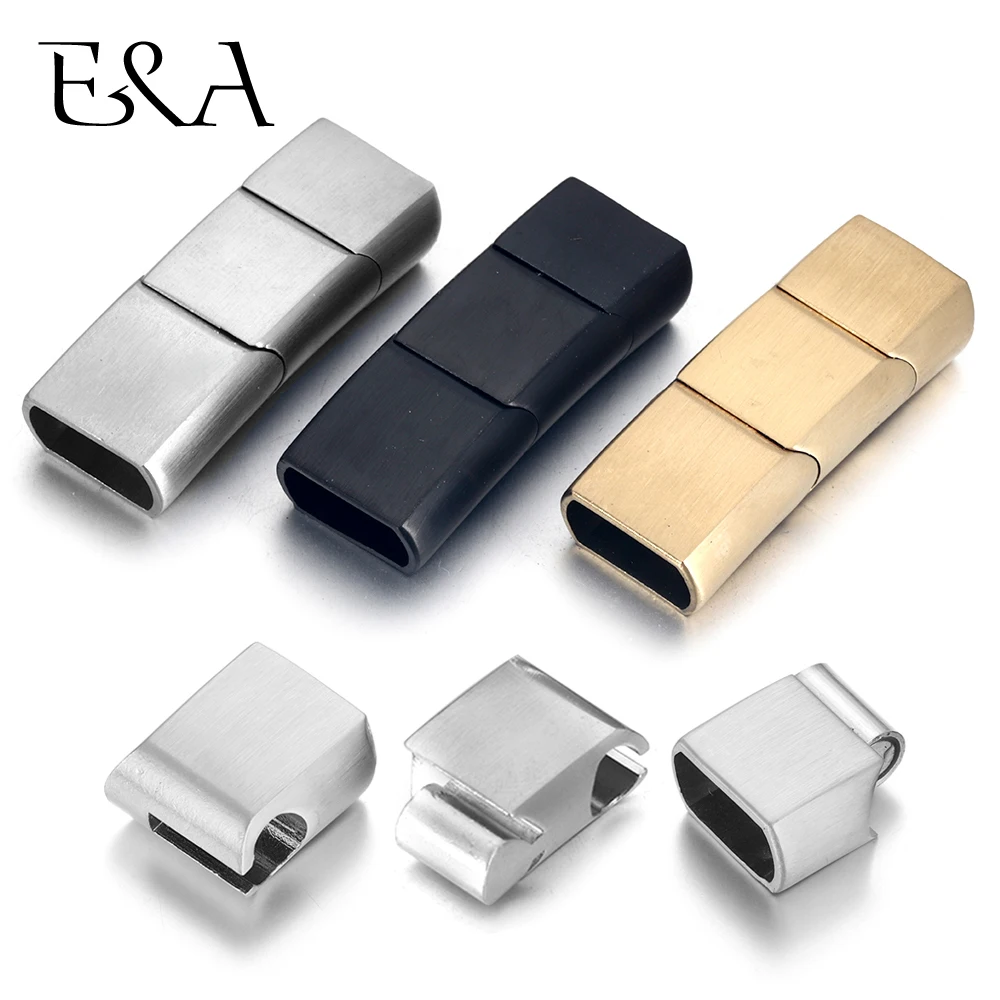 Jewelry Making Brass - ขยายสแตนเลสสตีลสามชิ้นส่วนแม่เหล็ก Clasps 12*6 มม.8*5 มม.สําหรับสร้อยข้อมือหนัง DIY