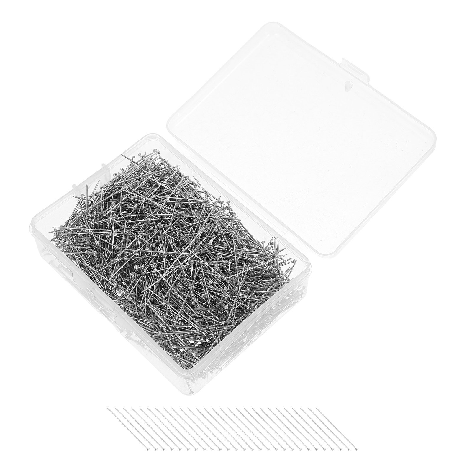 Jewelry Making Head Pins - หมุดหัวแบนสแตนเลส 1600 ชิ้น สำหรับงานหนัก DIY หมุดตัดเย็บเสื้อผ้า