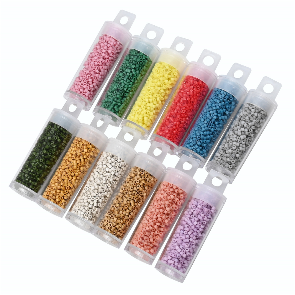 Seed Bead Tube - 10 กรัมญี่ปุ่น Frosted ลูกปัดแก้วขนาดเล็ก 10/0 สีสัน