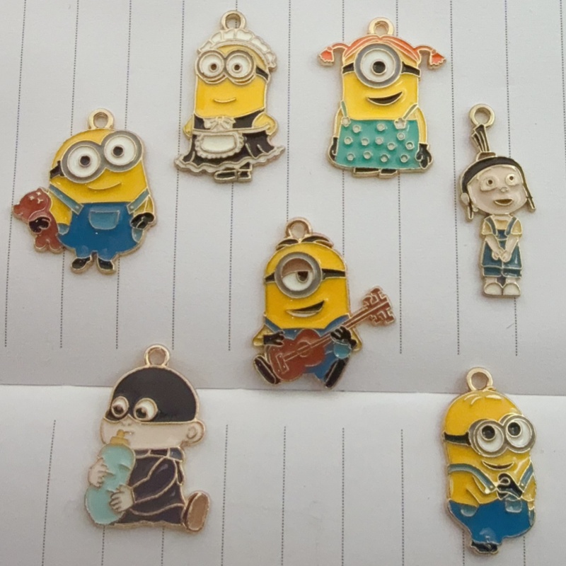 Jewelry Making Accessories - จี้การ์ตูนลายหยดน้ำมันอัลลอยด์ 10 ชิ้น, สำหรับทำเครื่องประดับ DIY, ต่างหู,