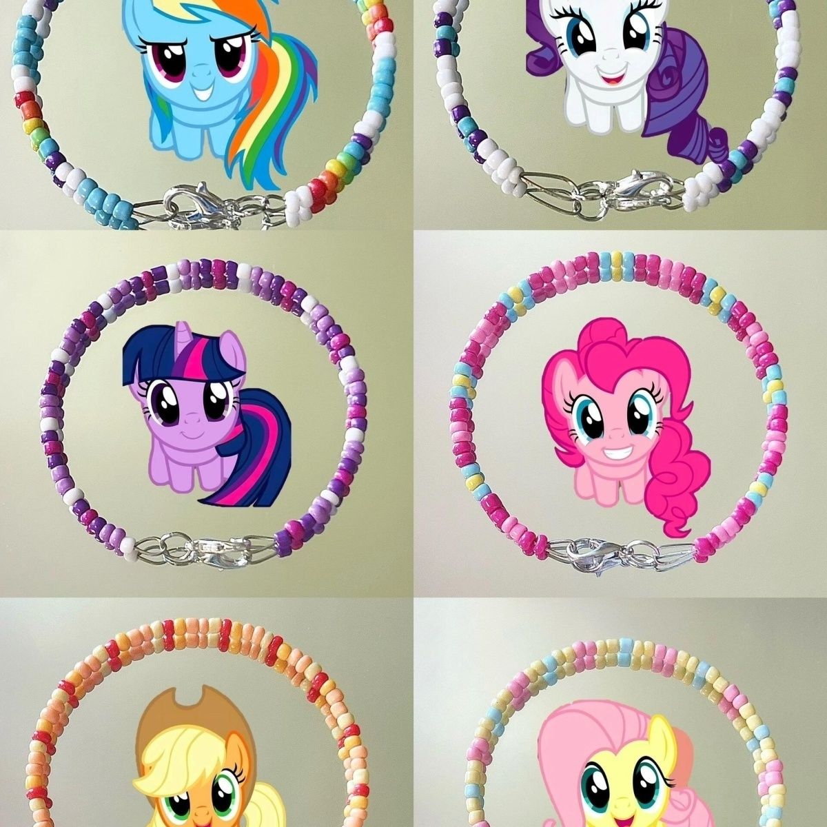 Jewelry Making Accessories - สร้อยข้อมือลูกปัดข้าวหลากสีสัน My Little Pony, เชือกถักหลากสี, ดีไซน์สวยงาม,