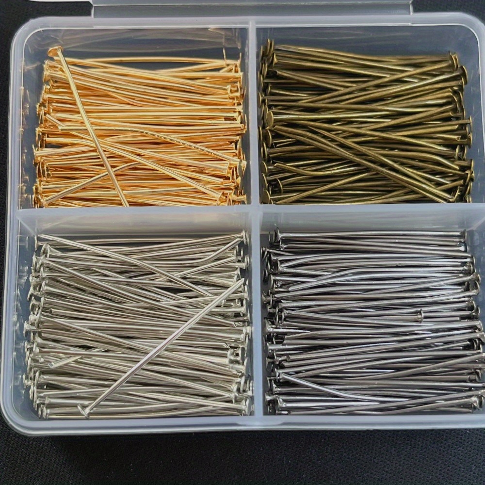 Jewelry Making Head Pins - หมุดหัวเหล็กแบบผสม 400 ชิ้น ขนาด 30 มม.