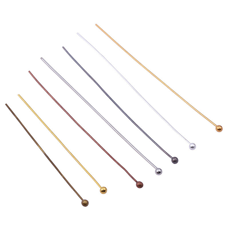 Jewelry Making Head Pins - 200 ชิ้น/ล็อต หมุดหัวบอลโลหะสีเงิน ขนาด 16 20