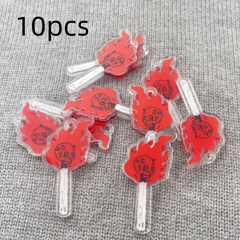 Jewelry Making Accessories - จี้อะคริลิคทรงหัวกะโหลก 10 ชิ้น, อุปกรณ์ทำเครื่องประดับ DIY สำหรับต่างหู