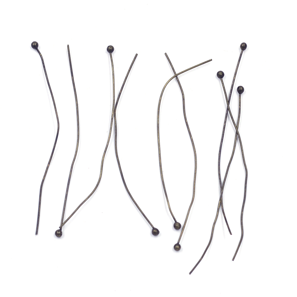 Jewelry Making Head Pins - เข็มหัวบอลทองแดง 100 ชิ้น สีบรอนซ์ สำหรับงานฝีมือทำเครื่องประดับ DIY