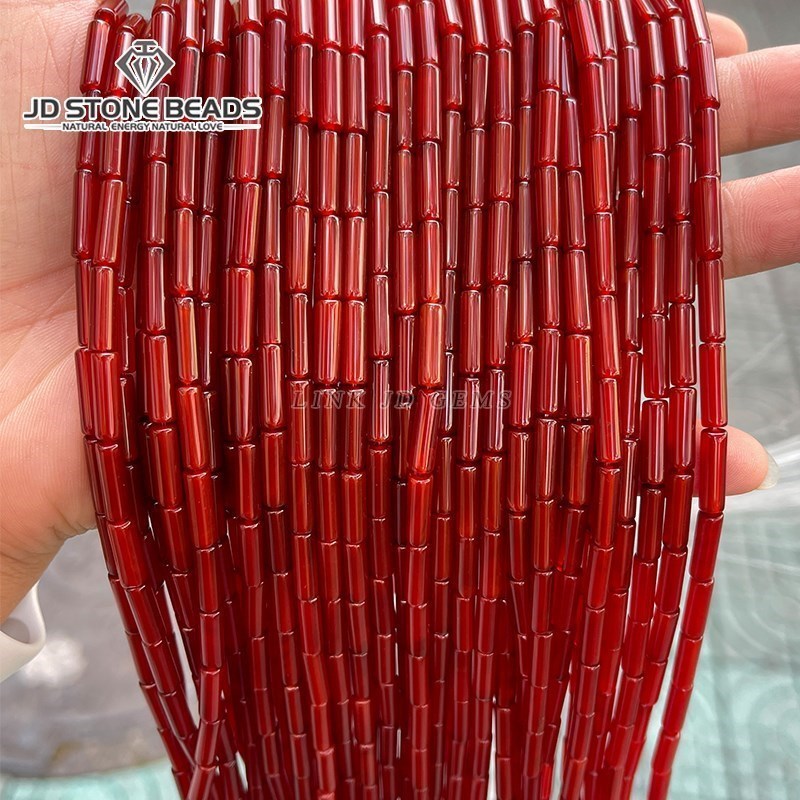 Seed Bead Tube - 4*13Mm Natural Agate Aventurine หินหลอดคอลัมน์รูปร่างหลวม Spacer