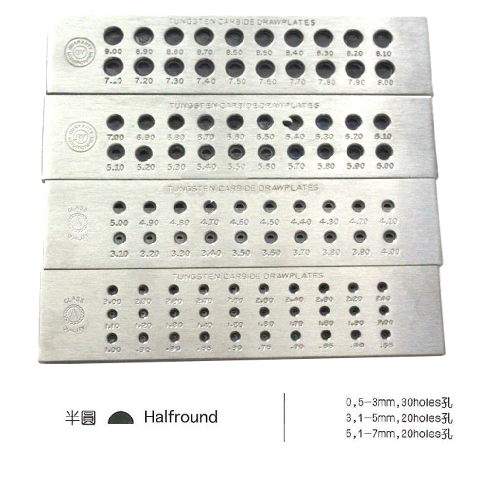 Jewelry Making Drawing - ครึ่งรอบทังสเตนคาร์ไบด์ Drawplates Jewelers วาดแผ่นสำหรับเครื่องประดับ0.55-3.0มม.