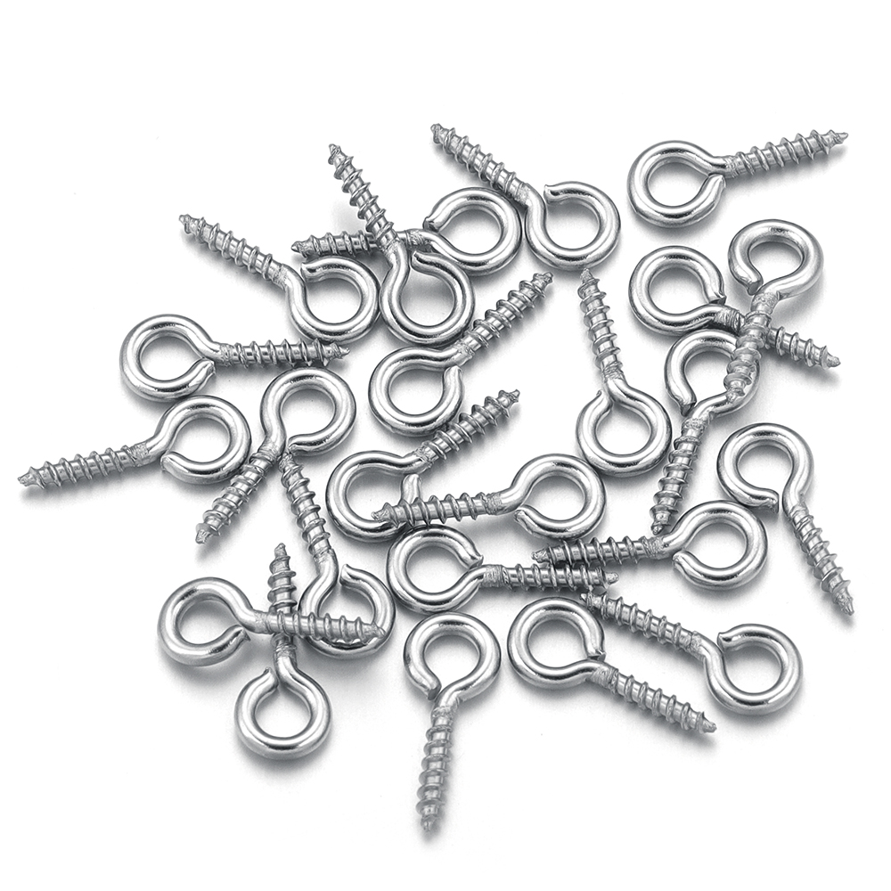 Jewelry Making Drill - 100 ชิ้น/ล็อตสแตนเลสมินิสกรู Pins จี้หัวเข็มขัดเกลียวโลหะวัสดุสําหรับ DIY Craft