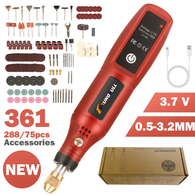 Jewelry Making Drill - ปากกาแกะสลักไร้สายแบบชาร์จ USB เครื่องมือโรตารี่ไฟฟ้าไร้สายสำหรับแกะสลักเครื่องประดับและแก้ว - เครื่องแกะสลักแบบพกพา
