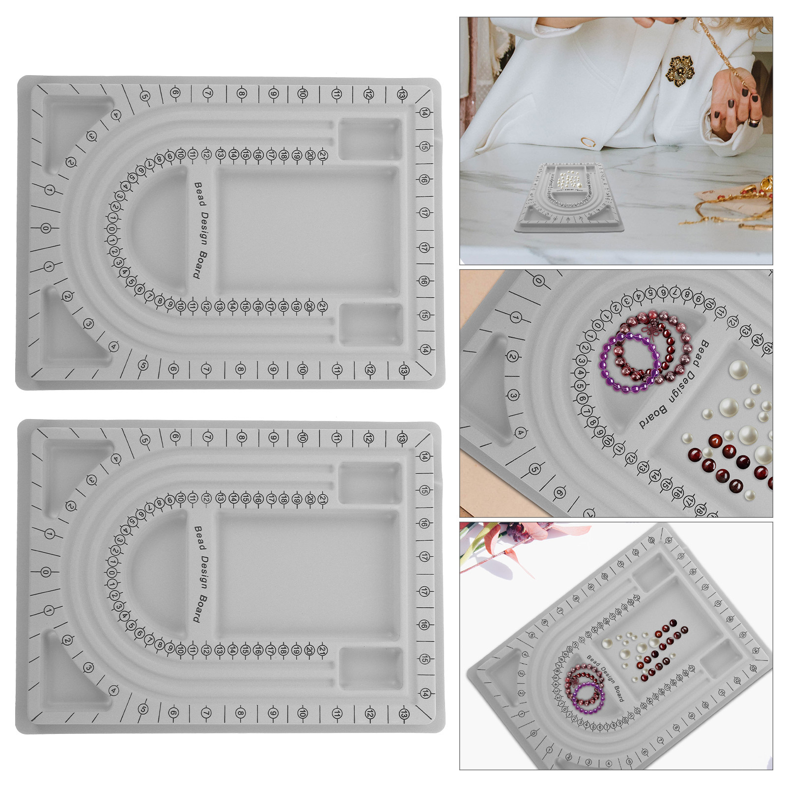 Jewelry Making Accessories - ถาดใส่ลูกปัดสำหรับทำเครื่องประดับ 2 ชิ้น สำหรับสร้อยคอ สร้อยข้อมือ DIY