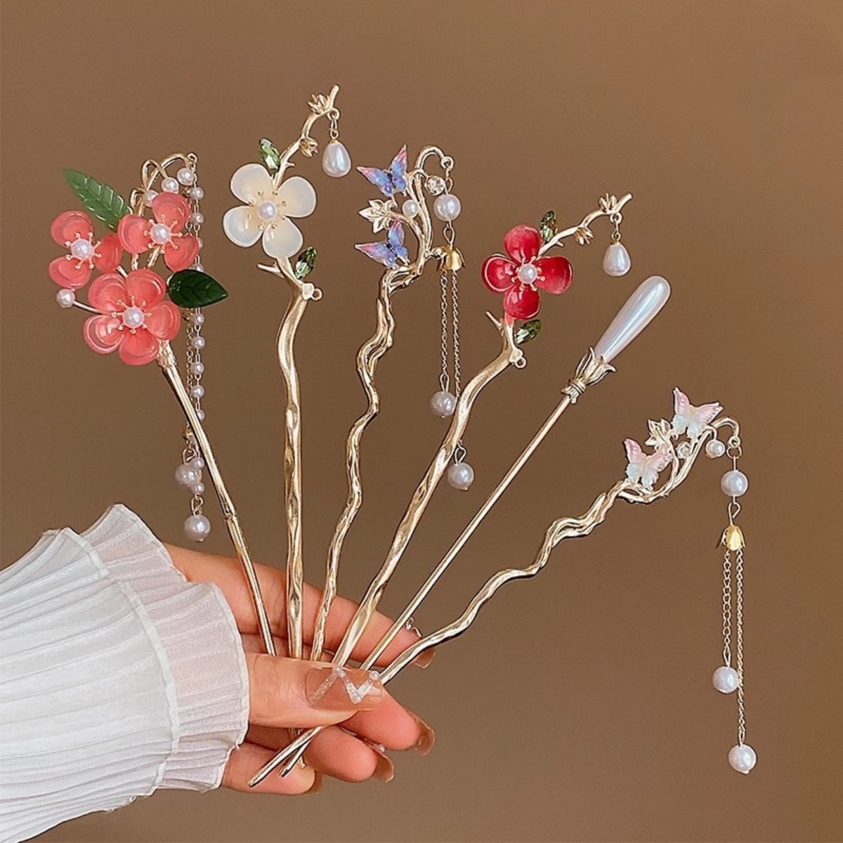Jewelry Making Adults - 2025 ใหม่ดอกไม้สําหรับผู้หญิงElegantดอกไม้ผีเสื้อเพิร์ลพู่ผมเครื่องประดับอินเทรนด์อุปกรณ์เสริมผมคลิปผม