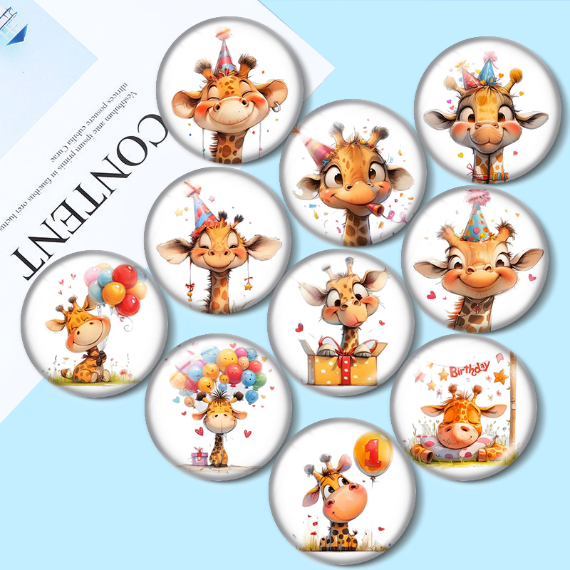Jewelry Making Drawing - คลิปอาร์ตยีราฟแปลกตา ภาพวาดสี 12 มม./16 มม./18 มม./25