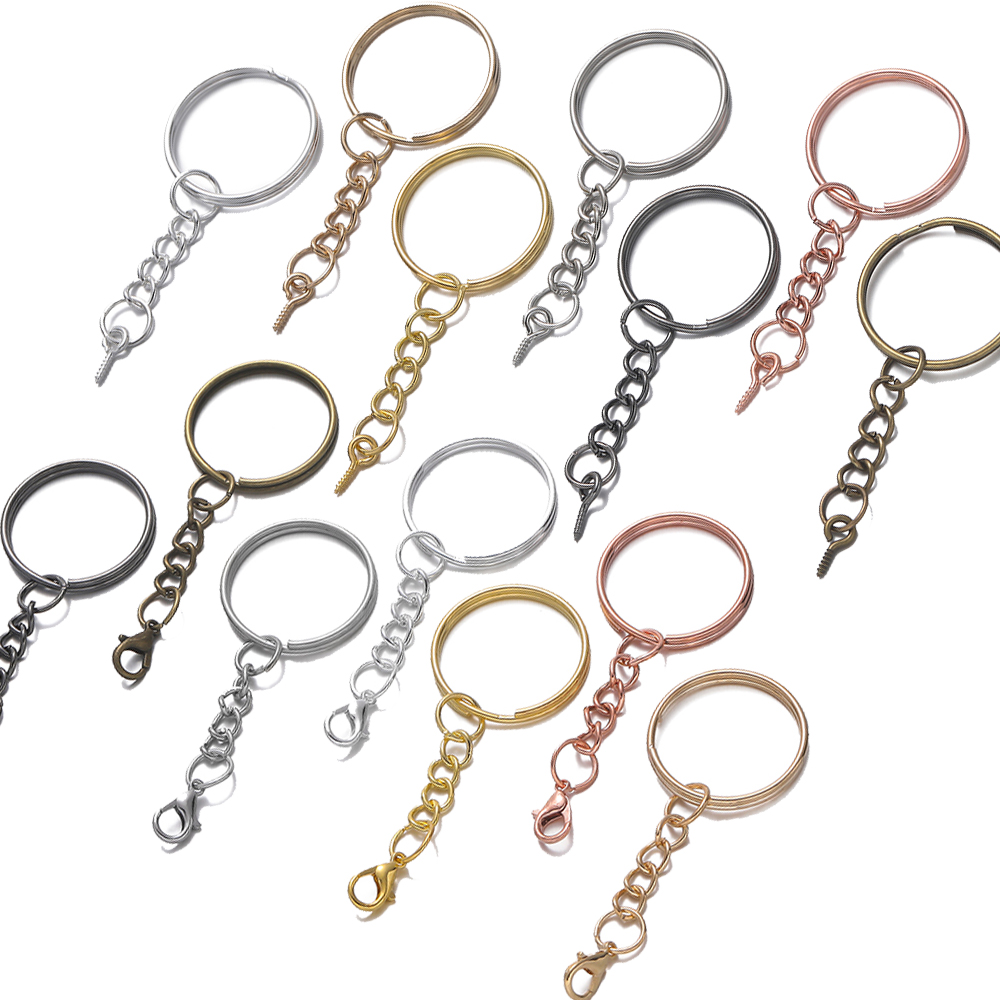 Jewelry Making Drill - 10 ชิ้น/ล็อต ห่วงคล้องกุญแจแบบมีรูเกลียวขนาด 25 มม. พร้อมสกรูตาไก่