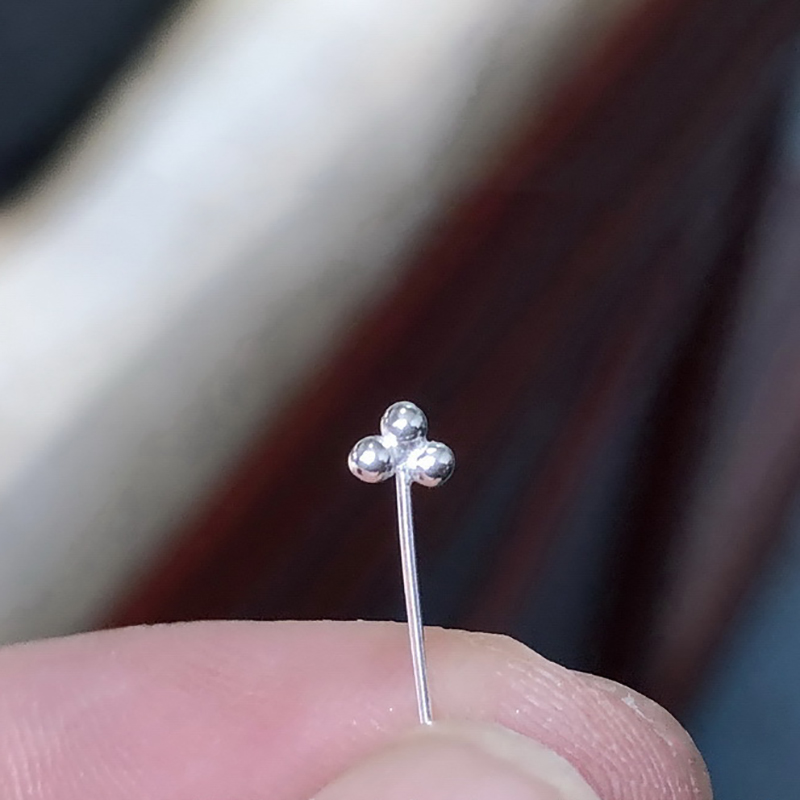 เข็มหัวบอล 3 หัว ทำจากเงินแท้  - Jewelry Making Head Pins บทวิจารณ์และราคา