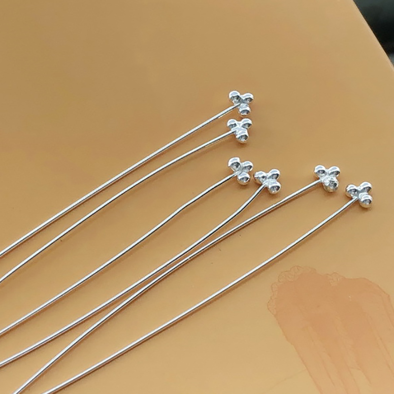 เข็มหัวบอล 3 หัว ทำจากเงินแท้  - Jewelry Making Head Pins บทวิจารณ์และราคา