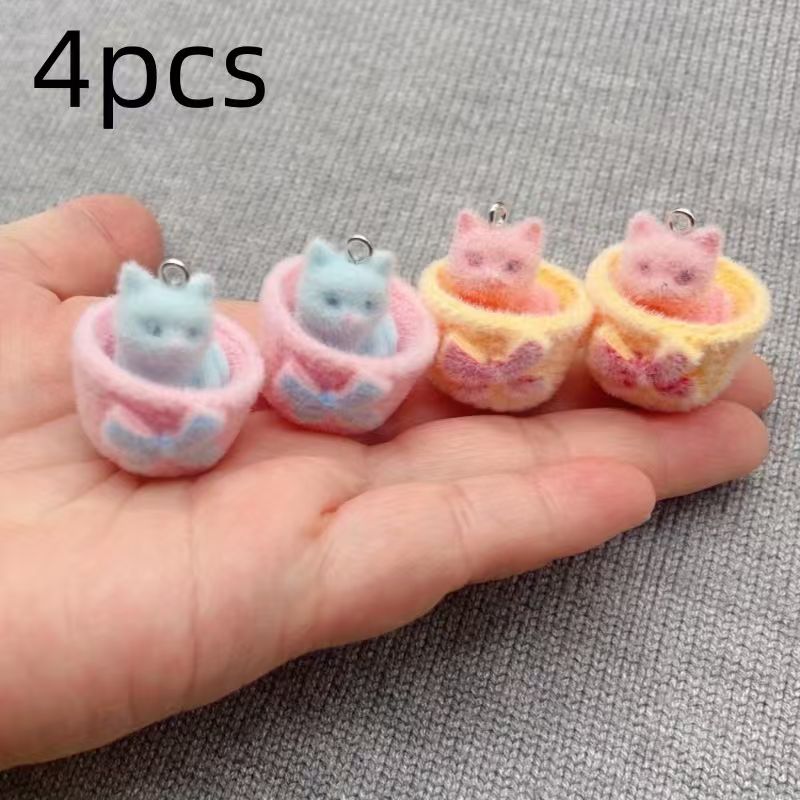 จี้แมวเรซิน 3D แบบนุ่ม 4 ชิ้น  - Jewelry Making Accessories บทวิจารณ์และราคา