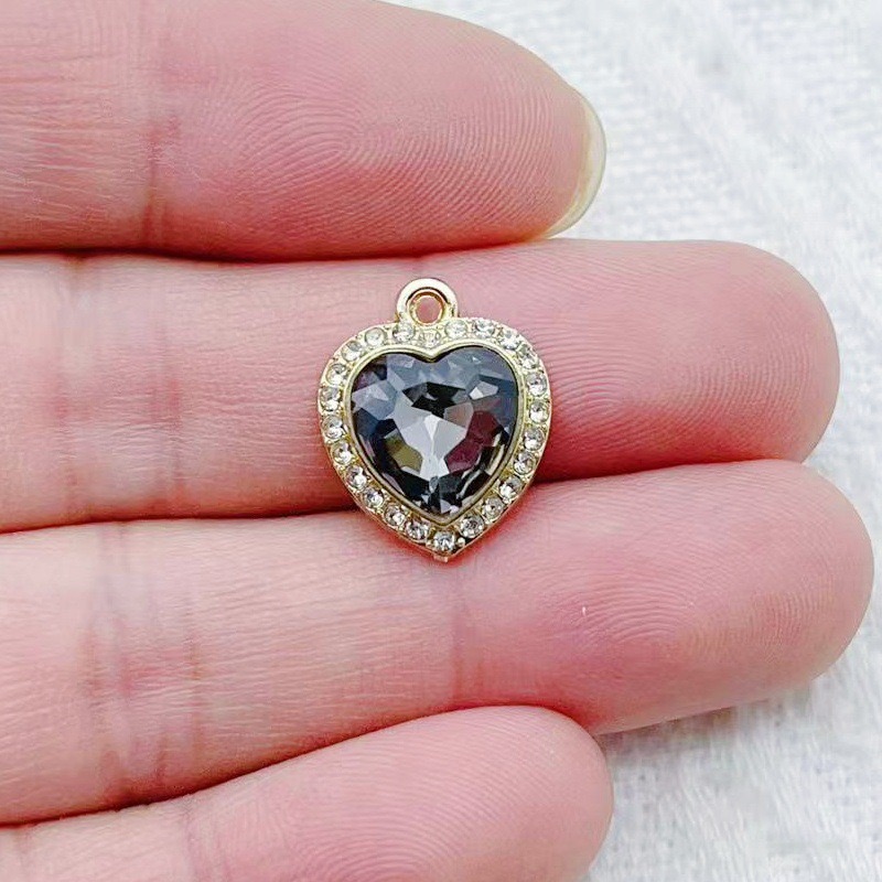 จี้รูปหัวใจฝังพลอยหลากสี 10 ชิ - Jewelry Making Accessories บทวิจารณ์และราคา