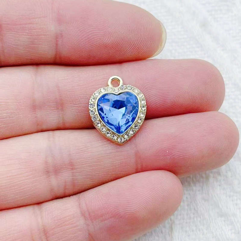 จี้รูปหัวใจฝังพลอยหลากสี 10 ชิ - Jewelry Making Accessories บทวิจารณ์และราคา