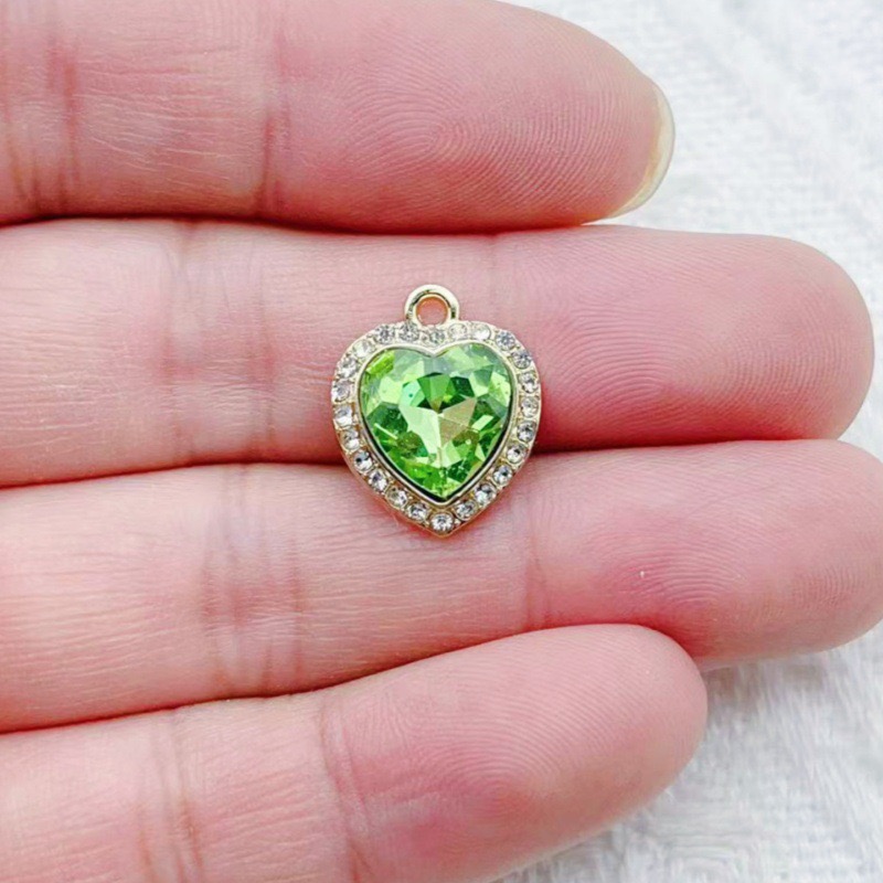 จี้รูปหัวใจฝังพลอยหลากสี 10 ชิ - Jewelry Making Accessories บทวิจารณ์และราคา