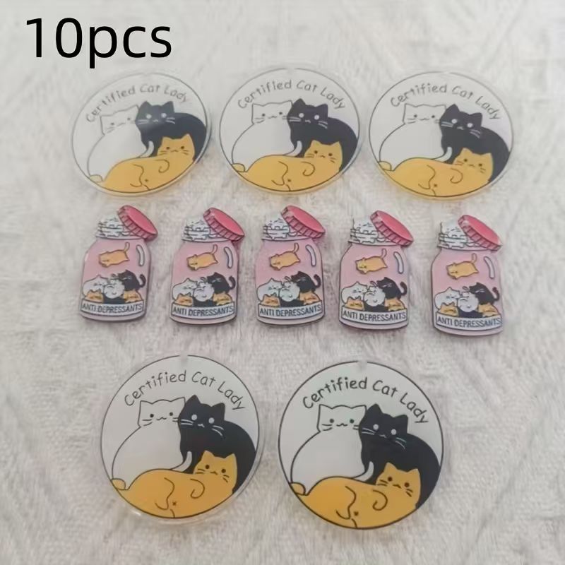 จี้อะคริลิคแมวน่ารัก 10 ชิ้น,  - Jewelry Making Accessories บทวิจารณ์และราคา