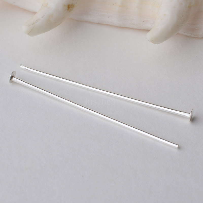 เข็มเงินแท้ 925 หัวแบน, เข็มเง - Jewelry Making Head Pins บทวิจารณ์และราคา