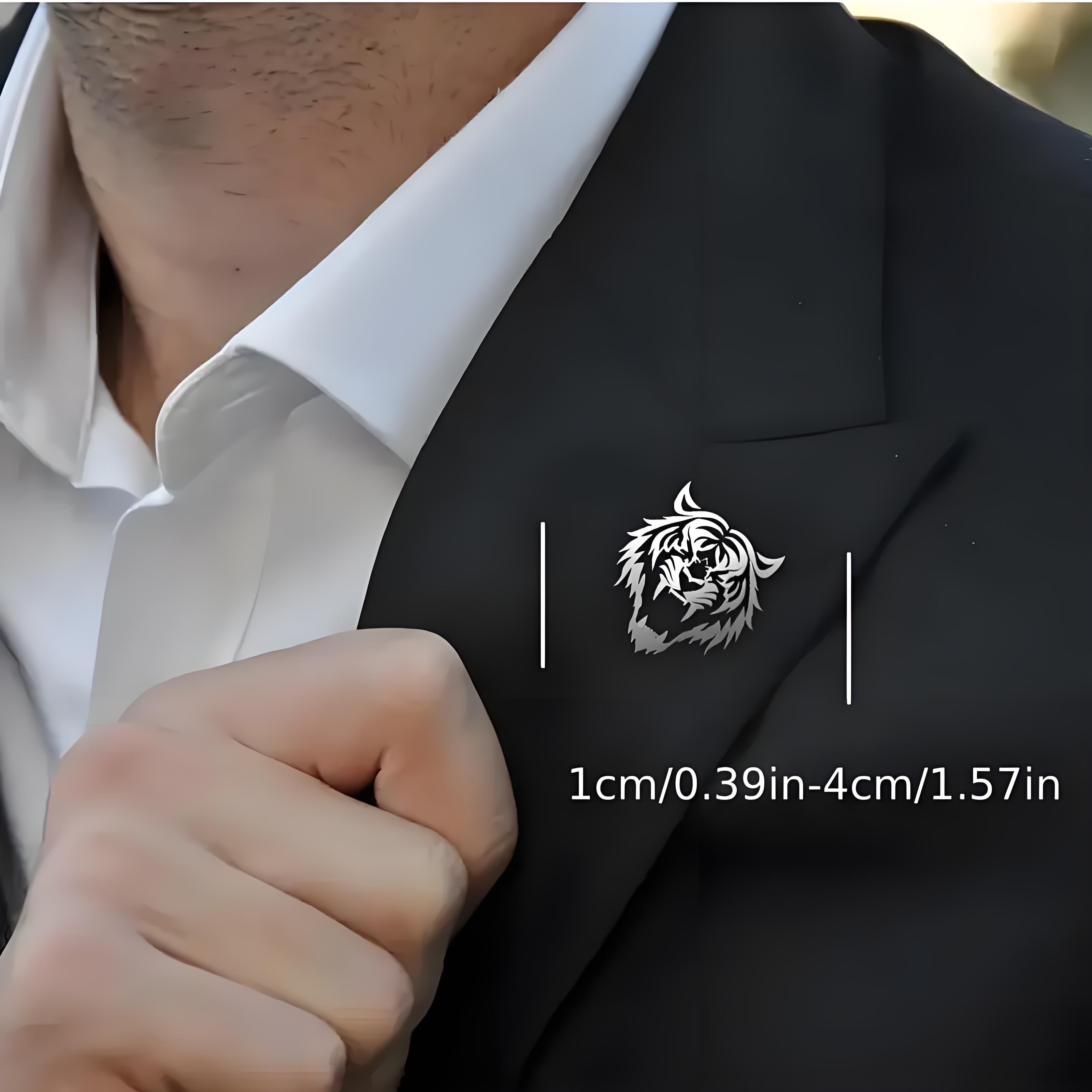 ผู้ชายสแตนเลส Tiger HEAD Lapel - Jewelry Making Head Pins บทวิจารณ์และราคา