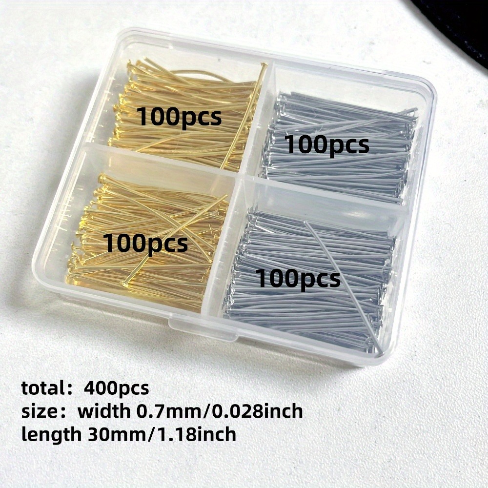 หมุดหัวเหล็กแบบผสม 400 ชิ้น ขน - Jewelry Making Head Pins บทวิจารณ์และราคา