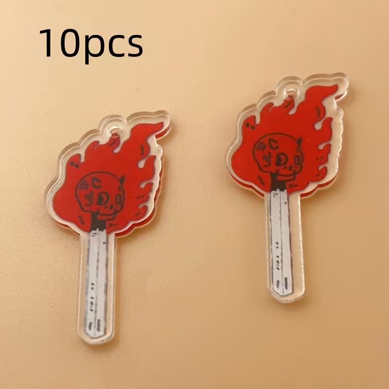 จี้อะคริลิคทรงหัวกะโหลก 10 ชิ้ - Jewelry Making Accessories บทวิจารณ์และราคา