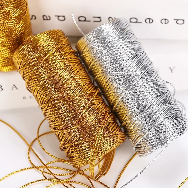 100M เชือกทองเงินของขวัญบรรจุภ - Jewelry Making Event บทวิจารณ์และราคา