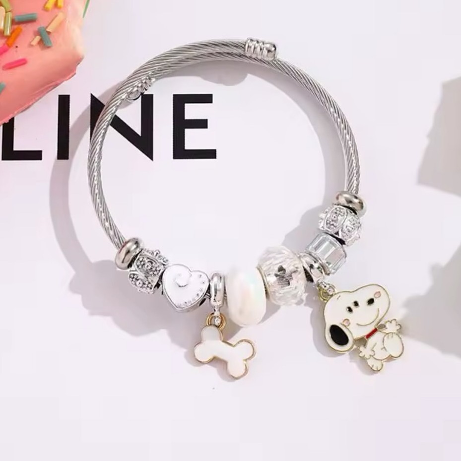 สร้อยข้อมือลูกปัดรูปหัวใจลายกา - Jewelry Making Accessories บทวิจารณ์และราคา