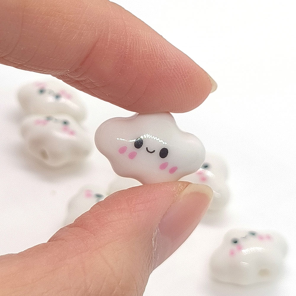 10 ชิ้น ลูกปัดเซรามิกสีขาวรูปเ - Jewelry Making Event บทวิจารณ์และราคา