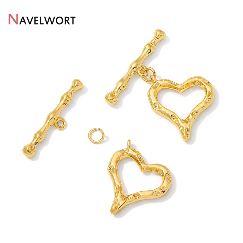 ตัวล็อกแบบ OT รูปหัวใจชุบทอง 1 - Jewelry Making Brass บทวิจารณ์และราคา