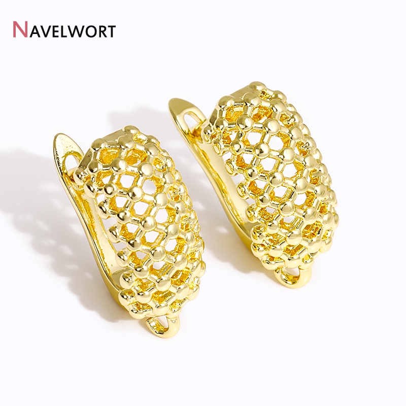 ตะขอเกี่ยวต่างหูแบบกลวงชุบทอง  - Jewelry Making Metal Supplies บทวิจารณ์และราคา