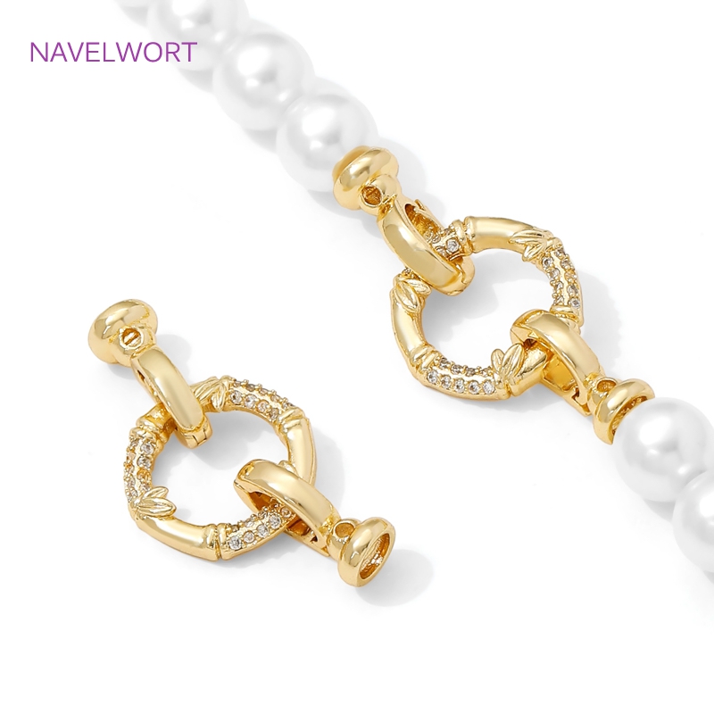 1/2 ชิ้น ตัวล็อคแบบมุกชุบทอง 1 - Jewelry Making Metal Supplies บทวิจารณ์และราคา